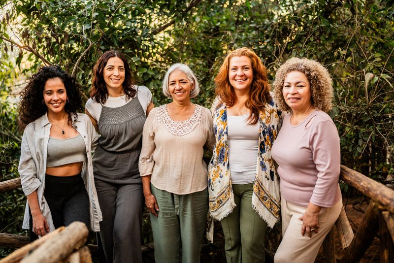 Portrait of friends women outdoors