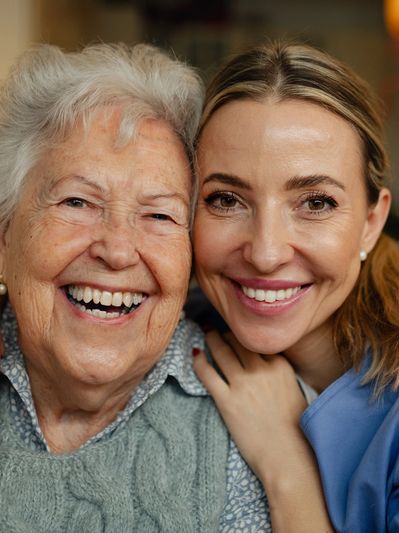 two women are giving still per picture