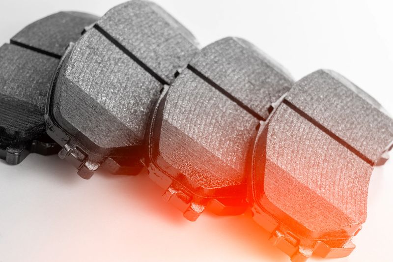 brake pads on white background with tinting