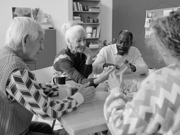 Older people in a happy social environment