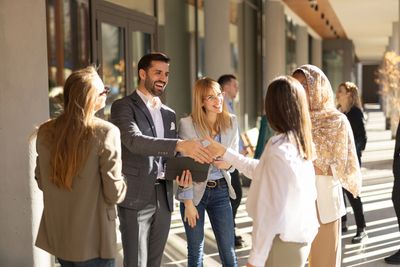 Team enjoying company retreat in a lodge near Yellowstone National Park.