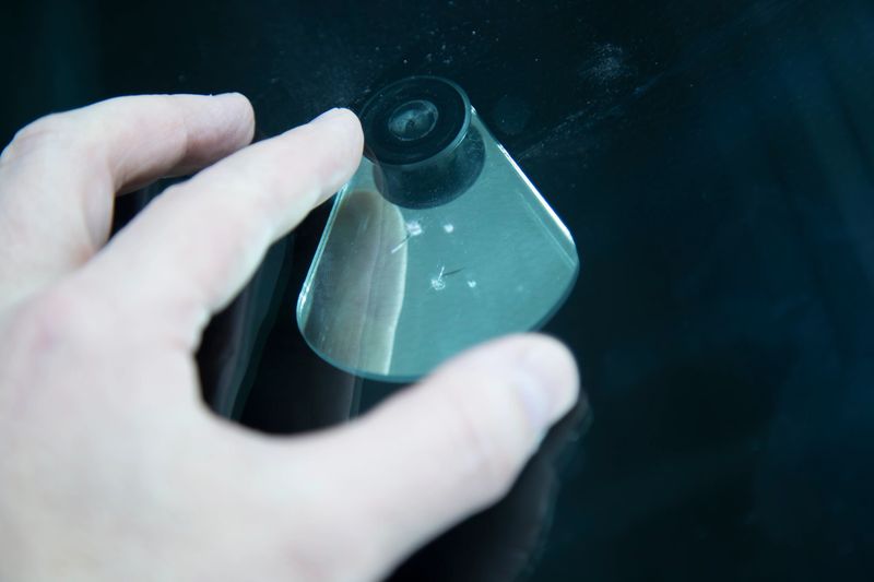 Repair of chips and cracks on the windshield of the car.