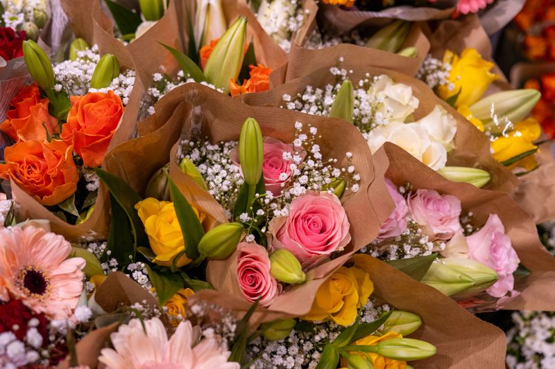 Close up of colorful bouquet.