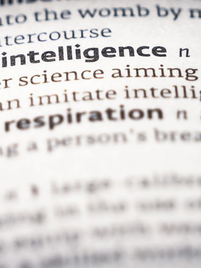 dictionary page showing intelligence