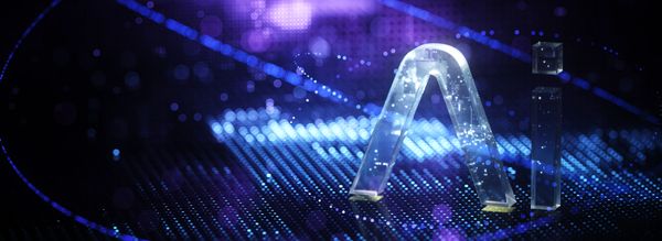 Futuristic atom-inspired logo representing innovation