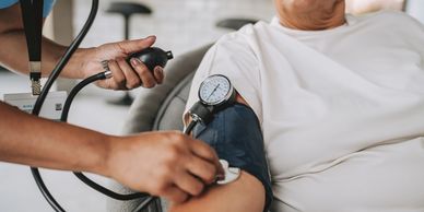 Man getting his blood pressure checked.