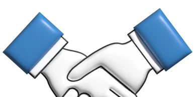 This image shows 2 hands shaking after a client agreement has been reached.