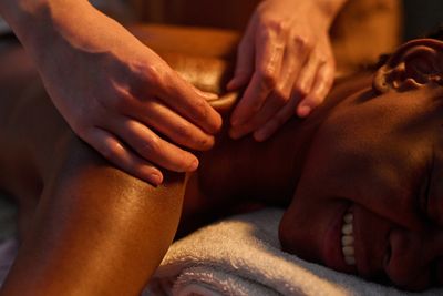 Person receiving a massage 