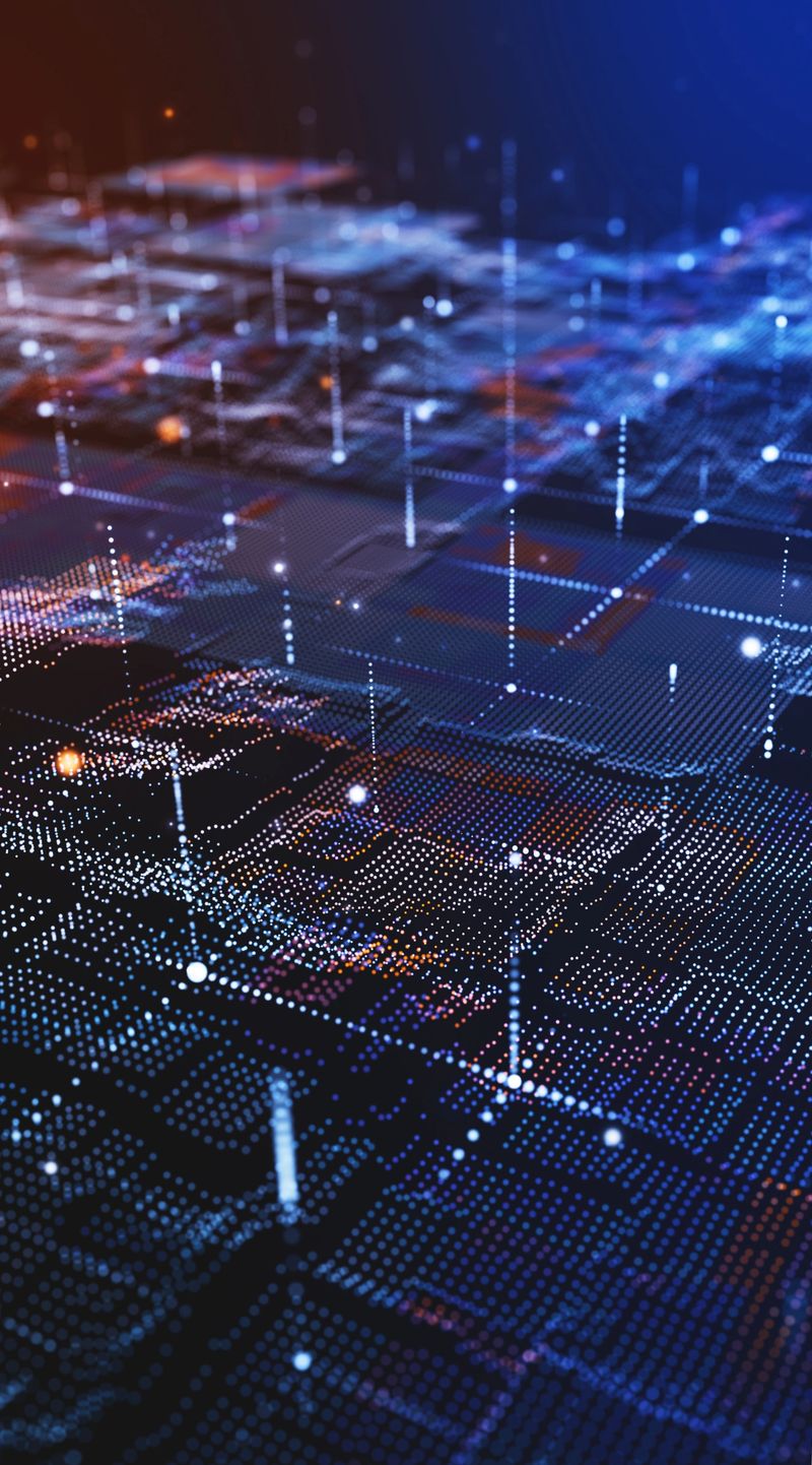 Futuristic digital geology terrain, digital data telemetry and engineer topography with contour lines. 3D wireframe cartography concept.