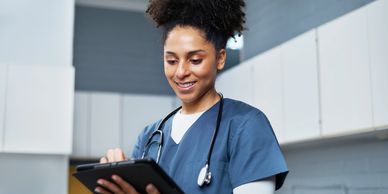nurse checking off various skilled nursing tasks