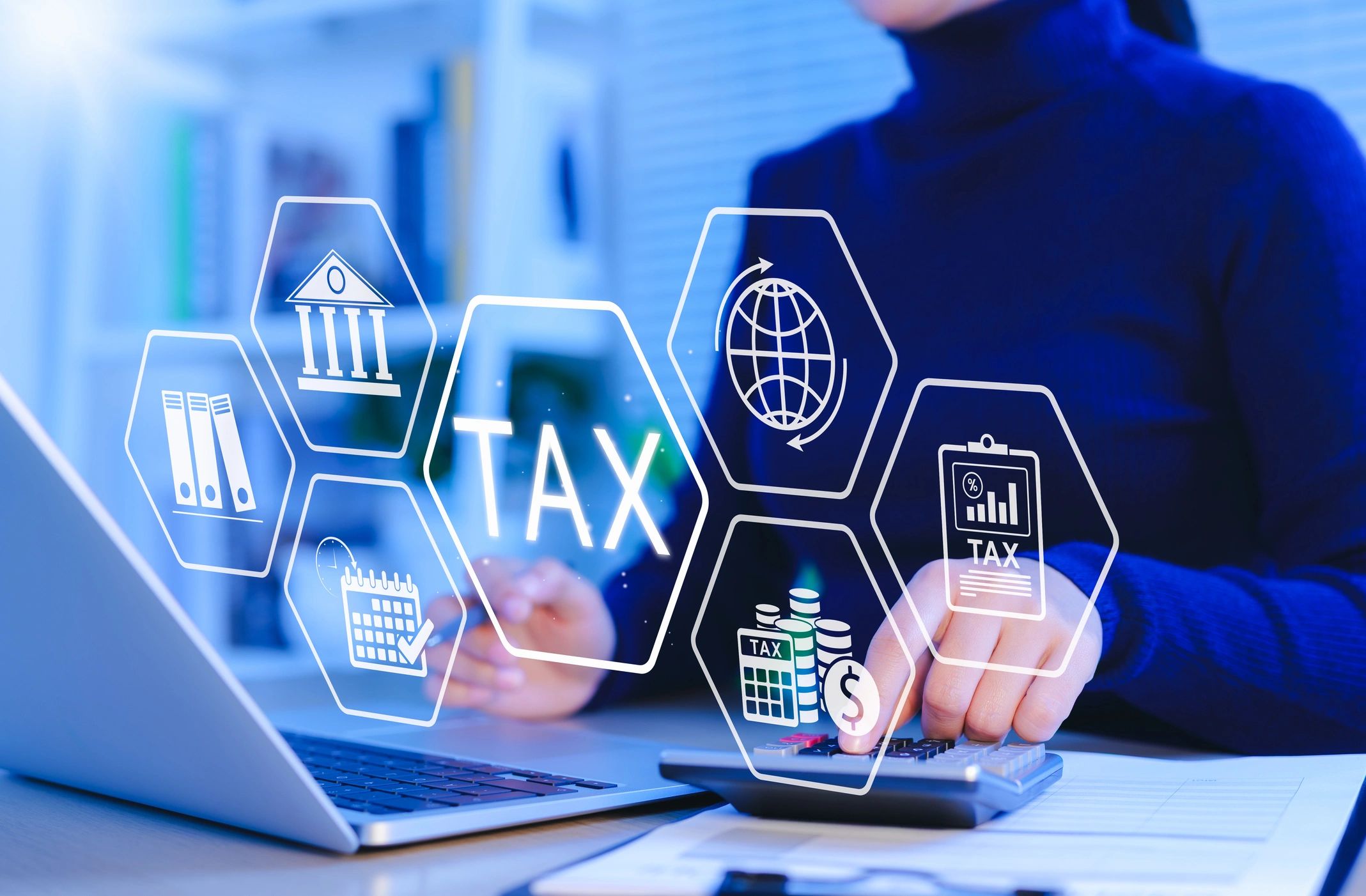 Modern, professional image of tax and insurance services.