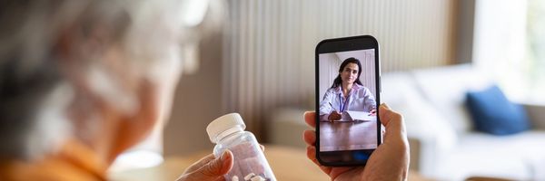 Virtual consultation with a doctor through a smartphone.