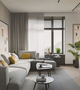 Luxurious motorized roller shades in a high-end estate
