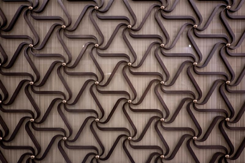 Ceiling with a triangular shaped pattern