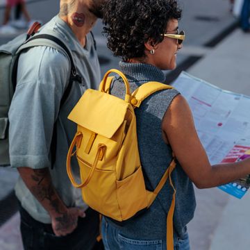 people looking at map or itinerary