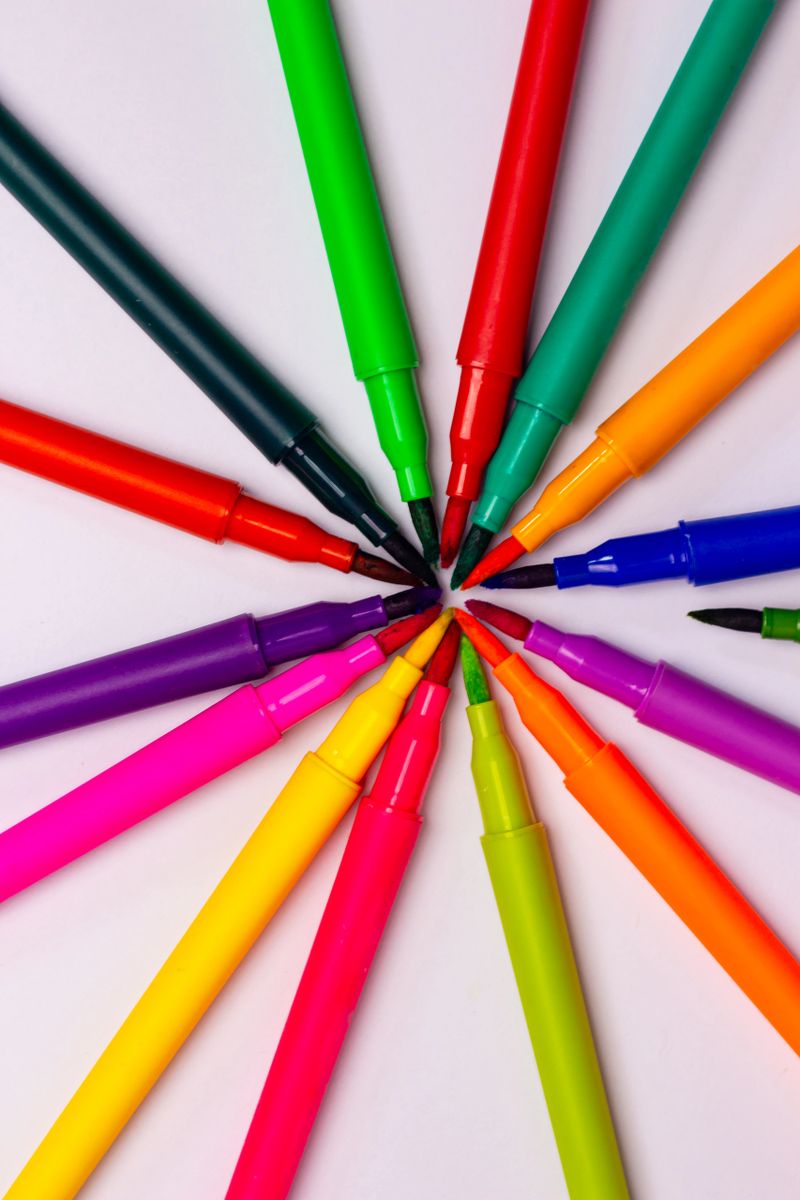 Set of multicoloured markers lying on white background. Creativity, art skill and school, variety of possibilities, make world vivid and impressive concept, Education concept