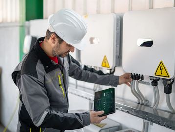 Solar PV inverter servicing and inspection