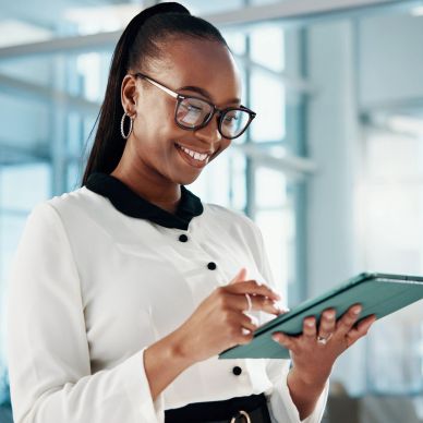Woman holding a check list