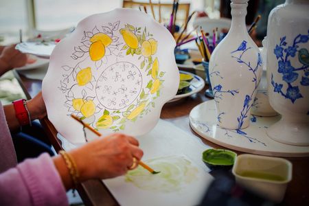 Hanpainted Wine Glasses, handbags, and accessories.   