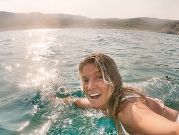 woman swimmin after testosterone hormone pellet from Pathway Health and Beauty in Owasso, OK