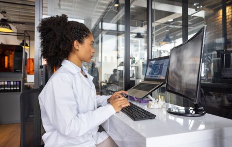 Digital health concept with doctors and patient on a tablet.