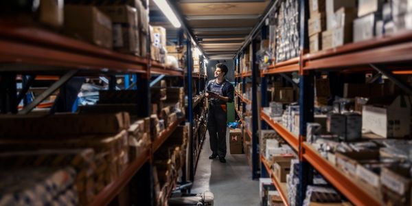 historic auto parts warehouse exterior