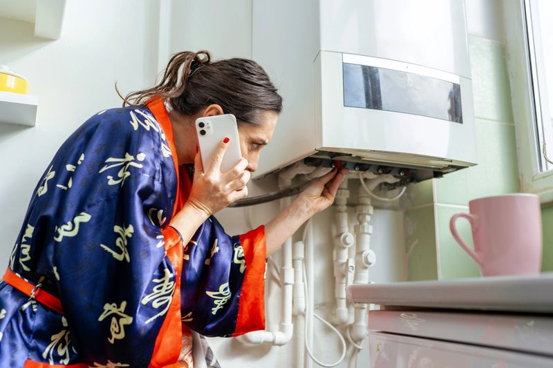 Angry woman whose boiler broke down calls boiler service