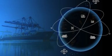 Global logistics and transportation network concept.