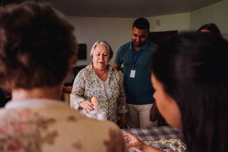 Volunteers playing pranks on elderly women in nursing homes