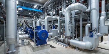 Industrial machinery with pipes and valves.