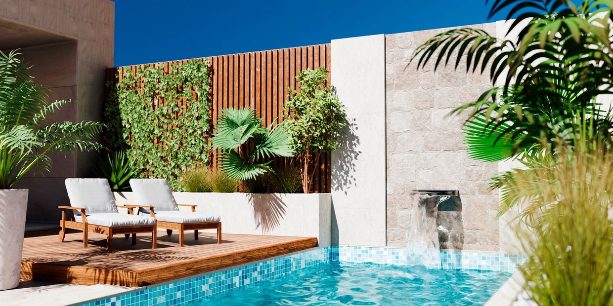 Clean sparkling pool maintained by BlueSway Pools in Pasco County.