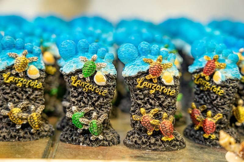 Souvenirs made of black volcanic stone from Lanzarote-Canary Islands-Spain
