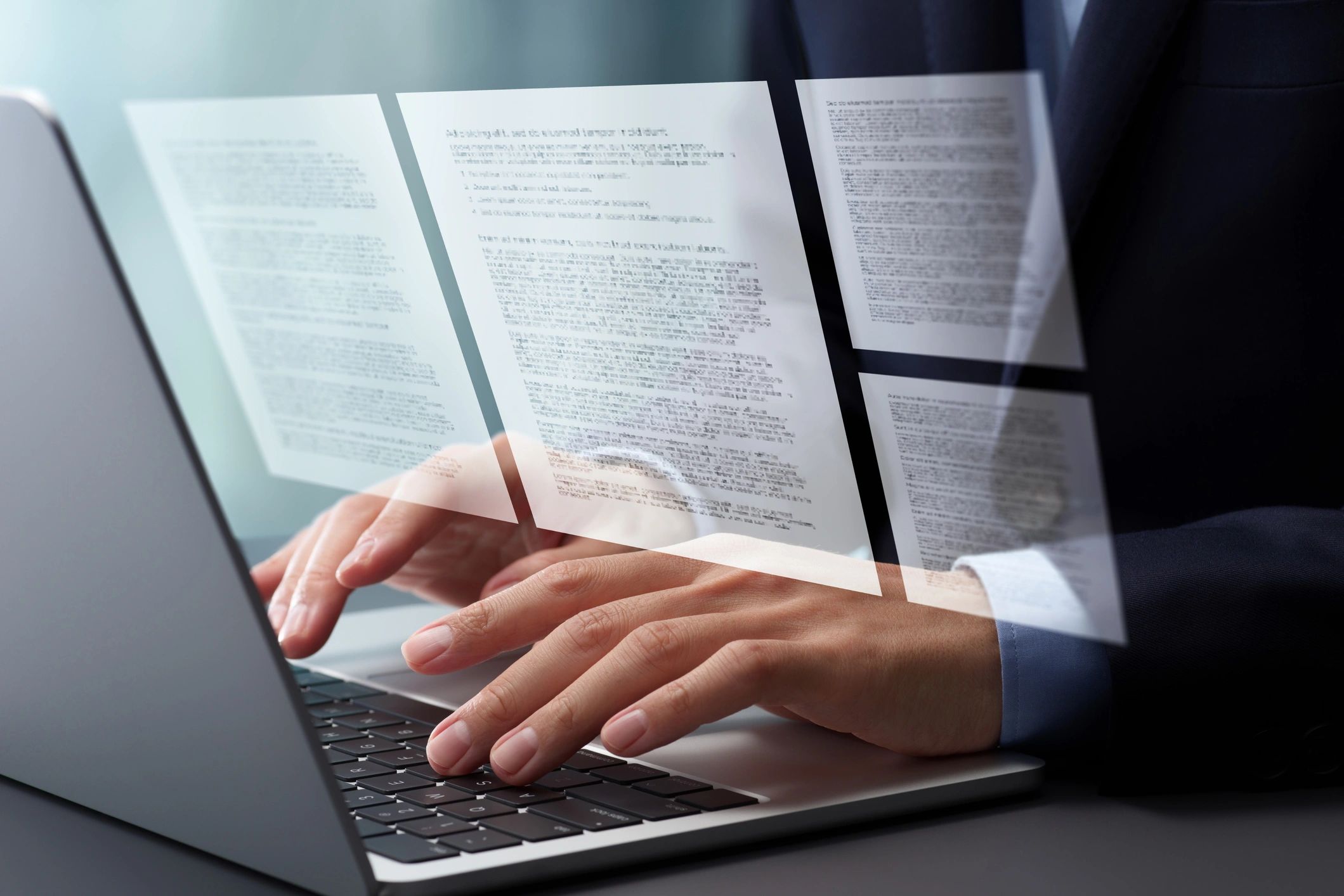 typing on a computer