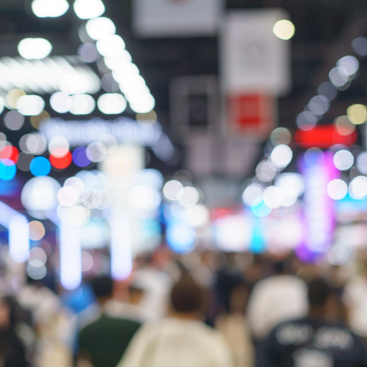 Tradeshow, marketing consultant, blurred image of large tradeshow aisle