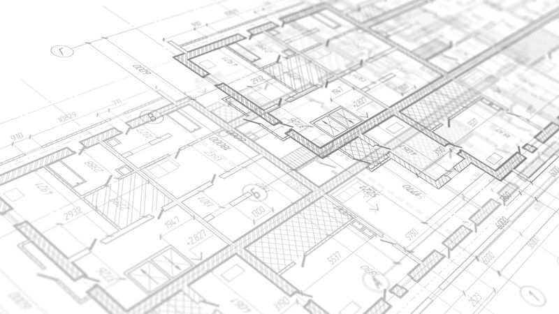House plan project .Technical drawing background. Engineering design .