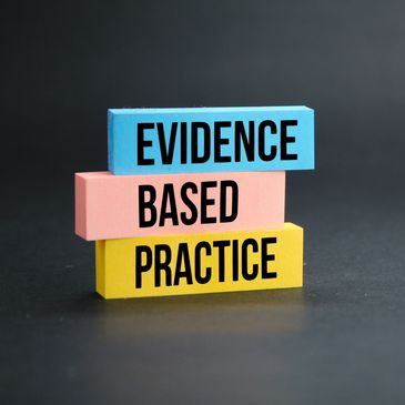 Blocks spell out 'Evidence Based Practice'.