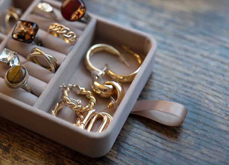 Jewelry box with rings and earrings