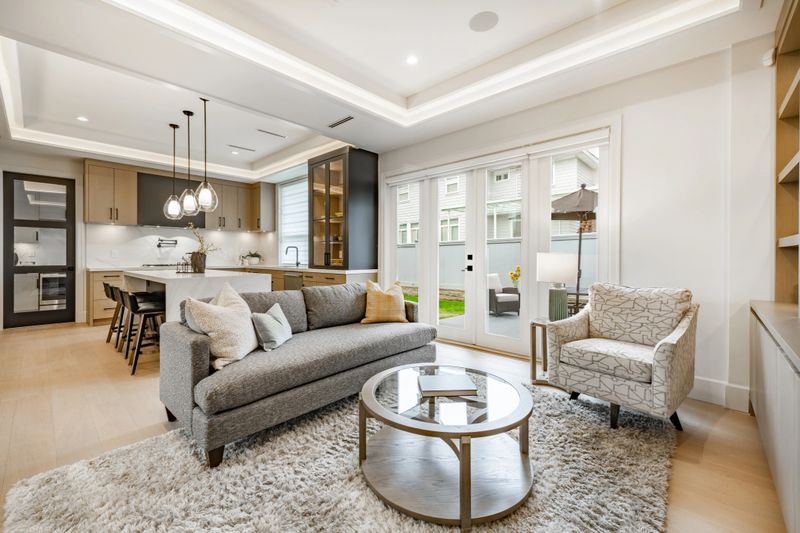 Beautifully staged living room with fresh paint and modern decor