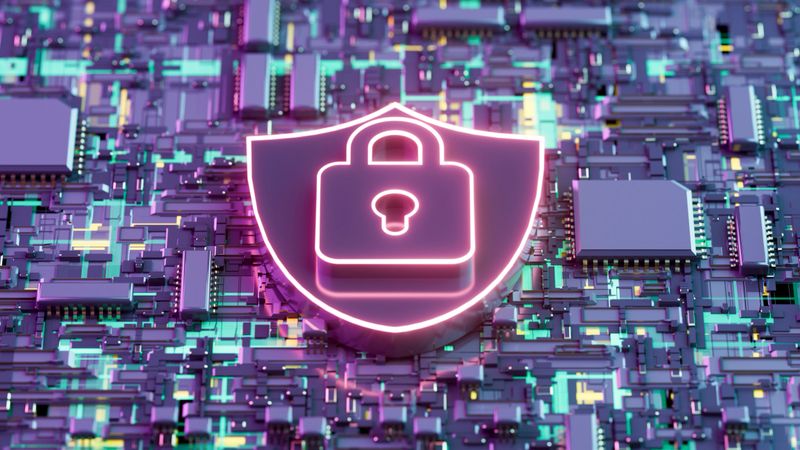 A digitally generated image featuring a padlock placed on a chip of a motherboard, symbolizing cyber security, data protection, and digital safety. This high-tech design represents secure information systems, encryption, and the defense of sensitive data, making it ideal for cybersecurity visuals, IT infrastructure, and tech security campaigns