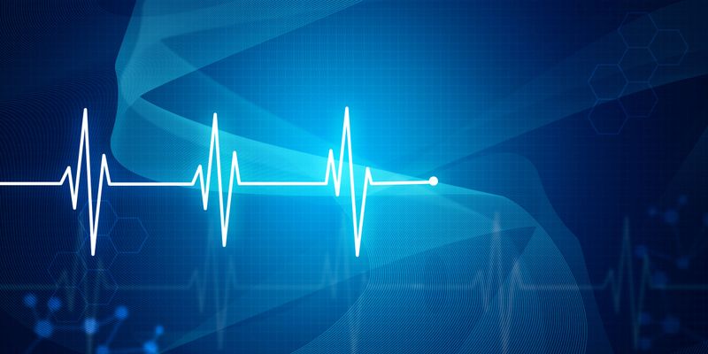 ECG graph on medical background. 3d illustration