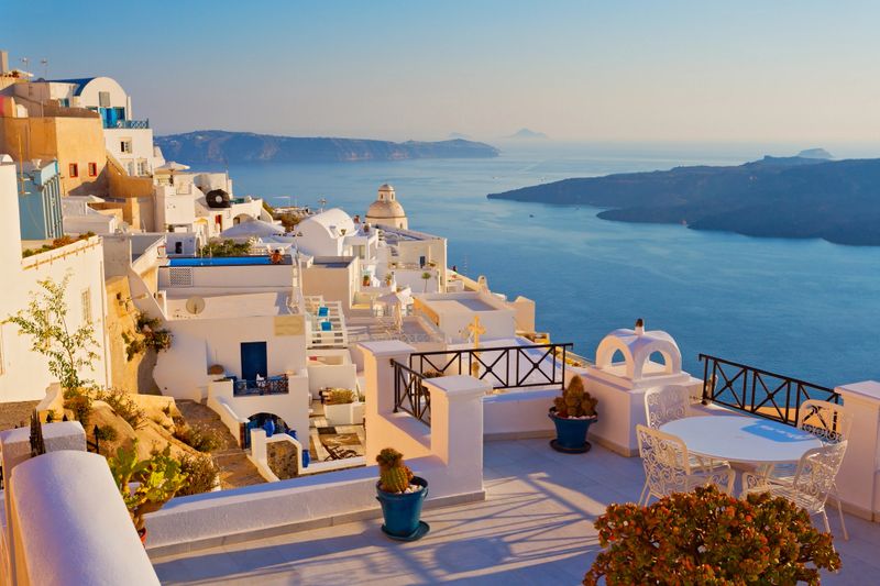 Panoramic view of Santorini Island, Cyclades, Greece