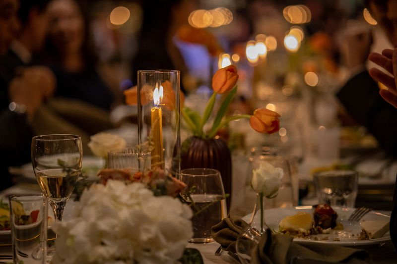 Luxury table settings stock photo