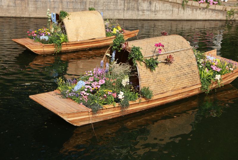 Flowers on boat