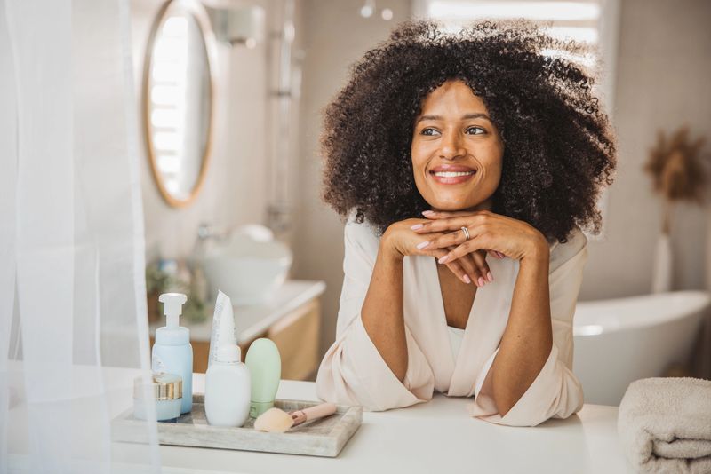 Portrait of a young woman going through her morning routine at home