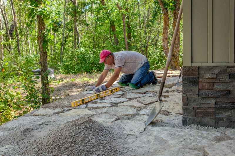 Installing a flagstone pathway