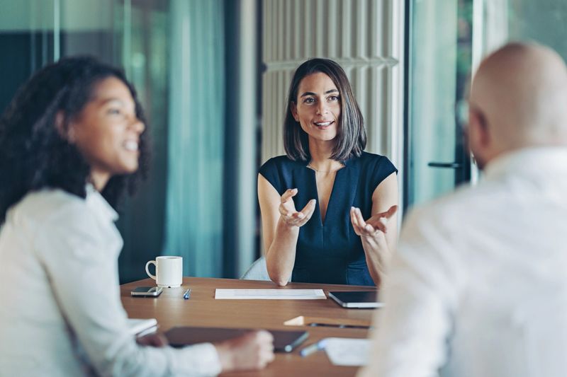 Group of business persons having a meeting in the office