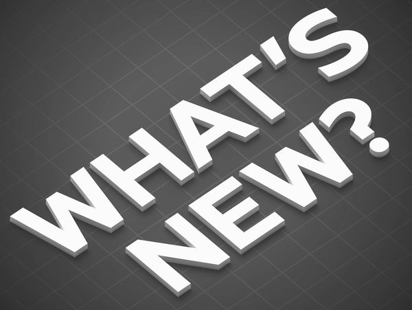 3D text on blue background saying 'WHAT'S NEW?'.