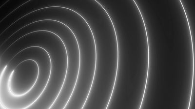 Glowing concentric circles creating a futuristic tunnel effect.