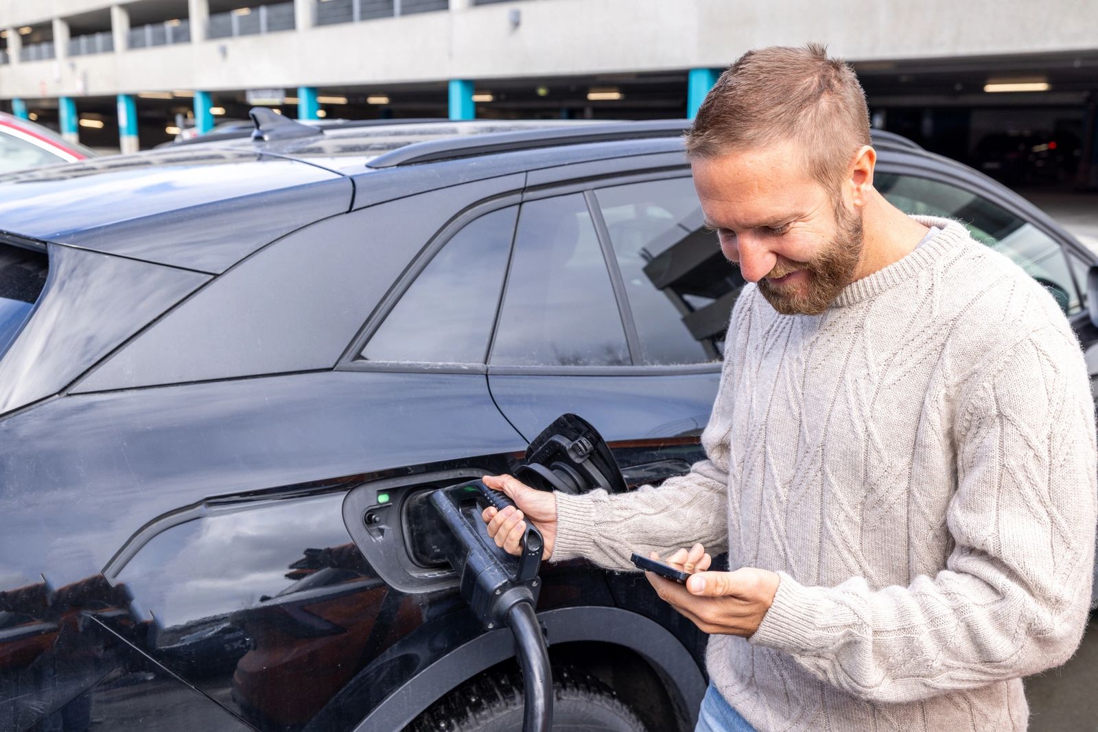 UK retail park or supermarket car park with EV charging potential