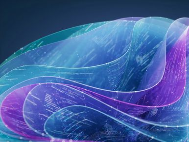 Abstract digital waves in blue and purple.